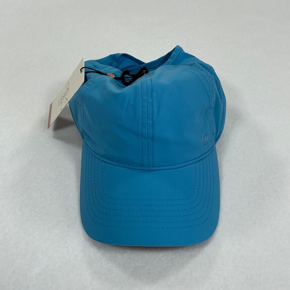 CALIA Golf Perforated Ponytail Hat Tranquil Blue Adjustable Ladies CGH2501 NWT